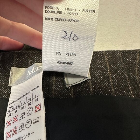 Max Mara Wool A-Line Knee Length Skirt Size 8 US Gray Classic Academia Career - Picture 11 of 12